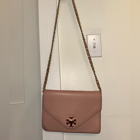Tory Burch Handbags - Tory Burch Pink and Gold Messenger Bag